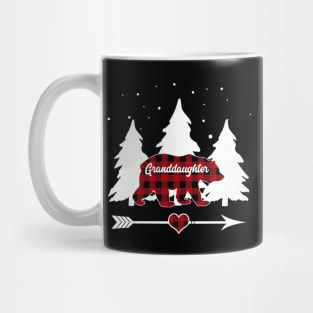 Granddaughter Bear Buffalo Plaid Christmas Matching Family Pajama Mug